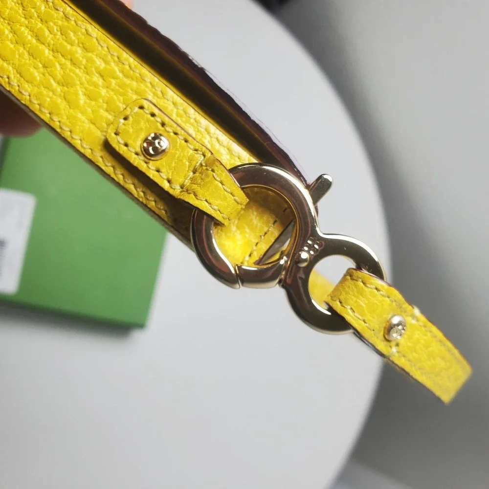 Kate Spade Yellow Pebbled Leather Flip Phone Wristlet Case Gold Hardware NEW NWT
